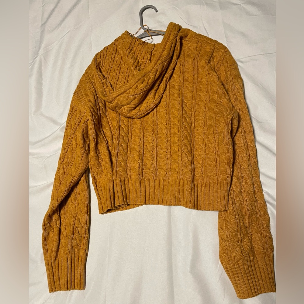 American Eagle Golden Hooded Zip Up Sweater XL
